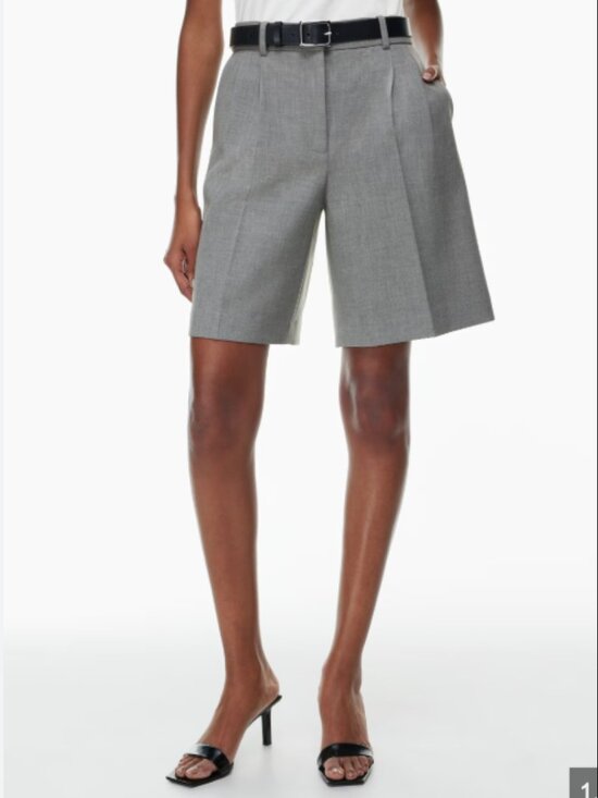 Aritzia Pants - NWOT Babaton (Aritzia) Grey Pleated Bermuda Shorts. Size 6.